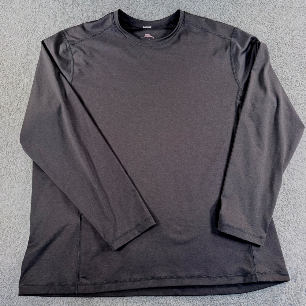 Tommy Bahama Long Sleeve HeavyWeight Performance Shirt Athletic Mens XL Gray